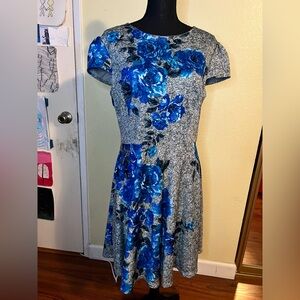 Betsey Johnson Blue Floral Midi Dress